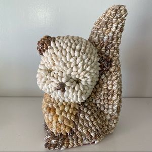 Vintage 70s Seashell Encrusted 8” Cat